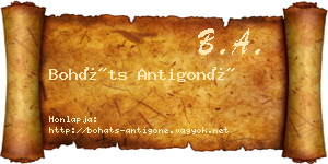 Boháts Antigoné névjegykártya